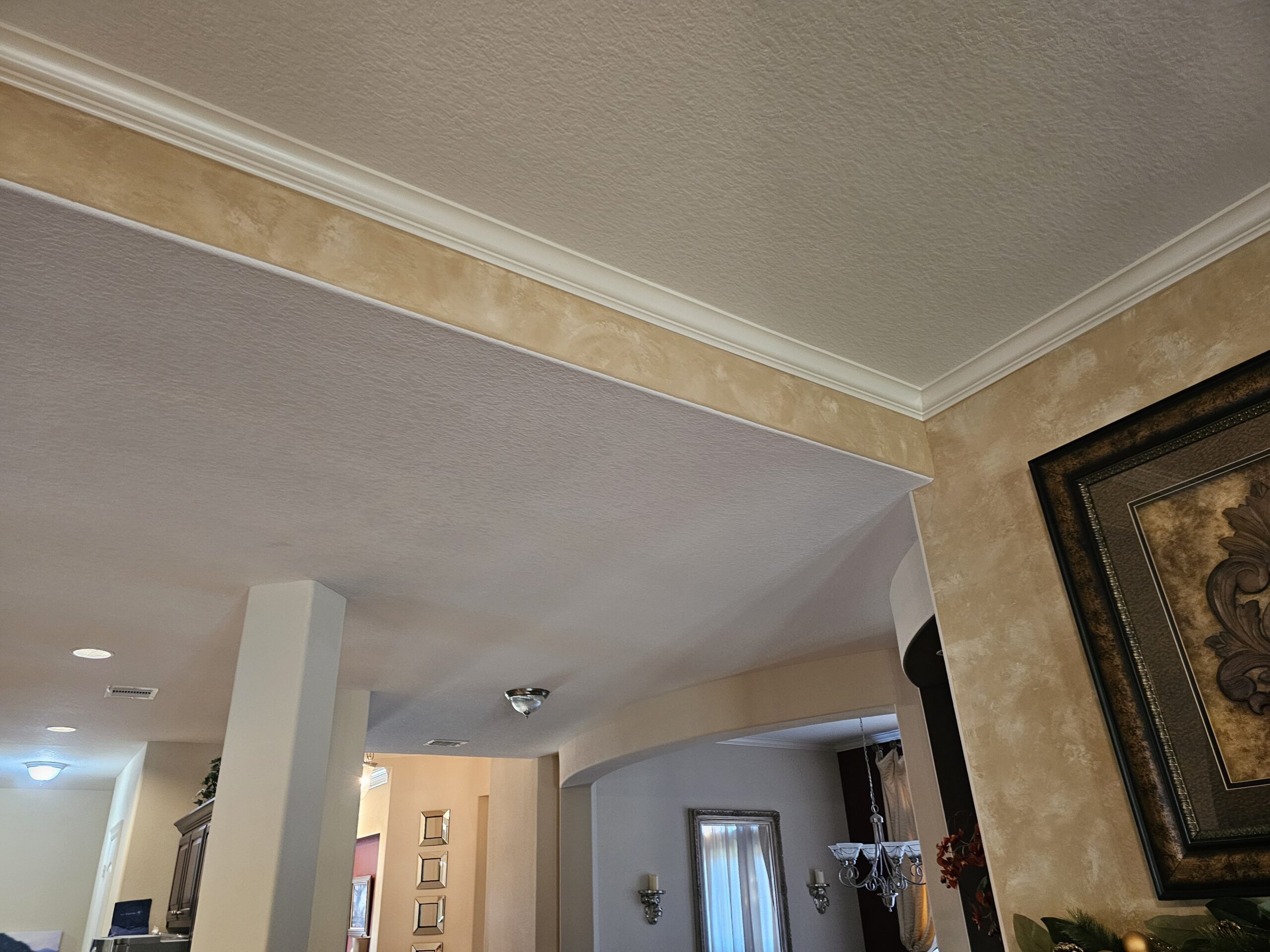 Interior water damage caused by a roof leak