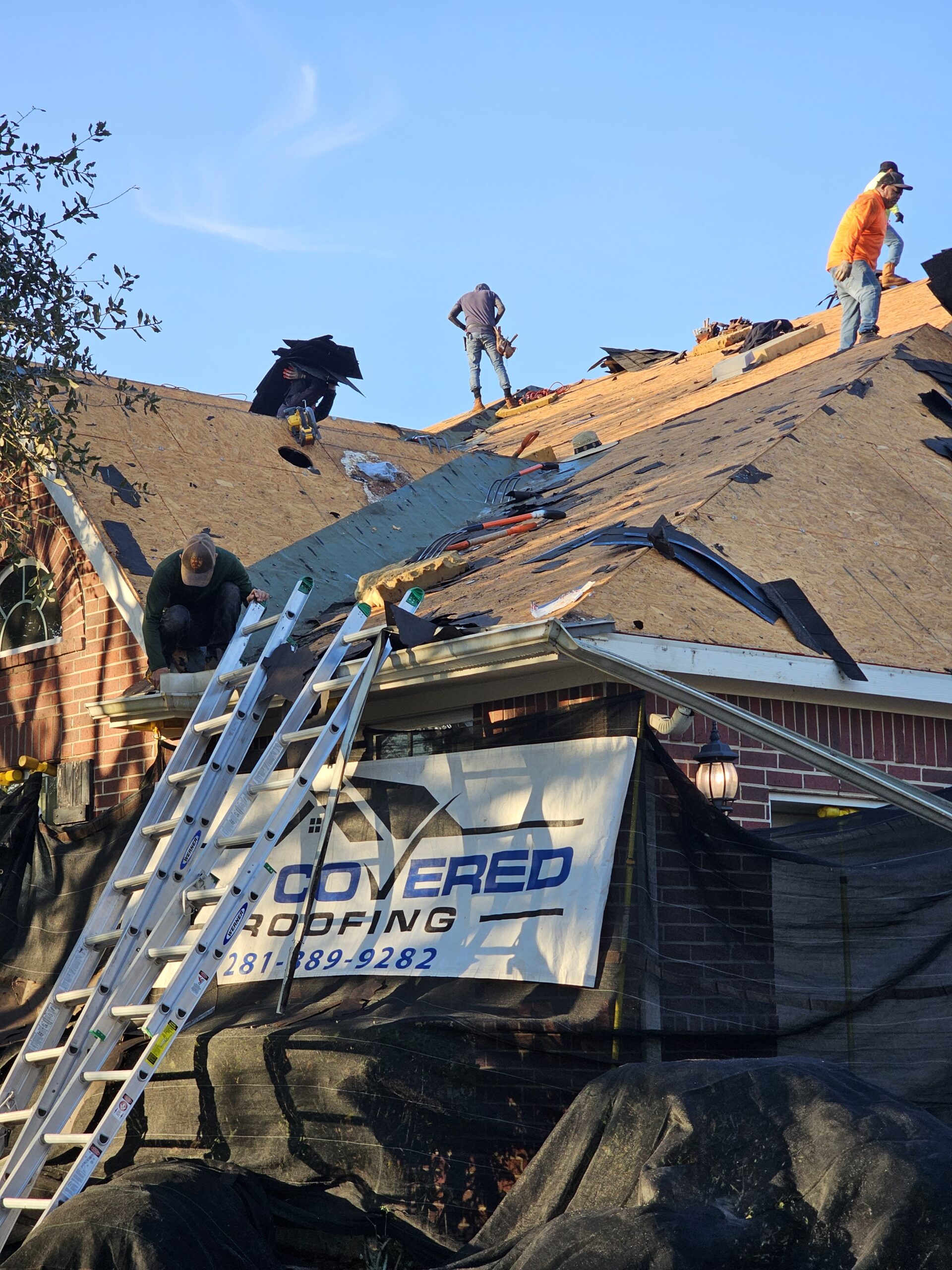 Completed high-wind architectural shingle roof in Pearland South Houston area